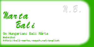 marta bali business card